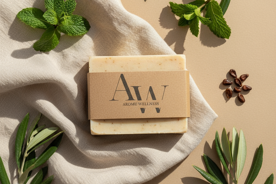 Aromu Peppermint Olive, Coconut & Grape Seed Cold Process Soap Review