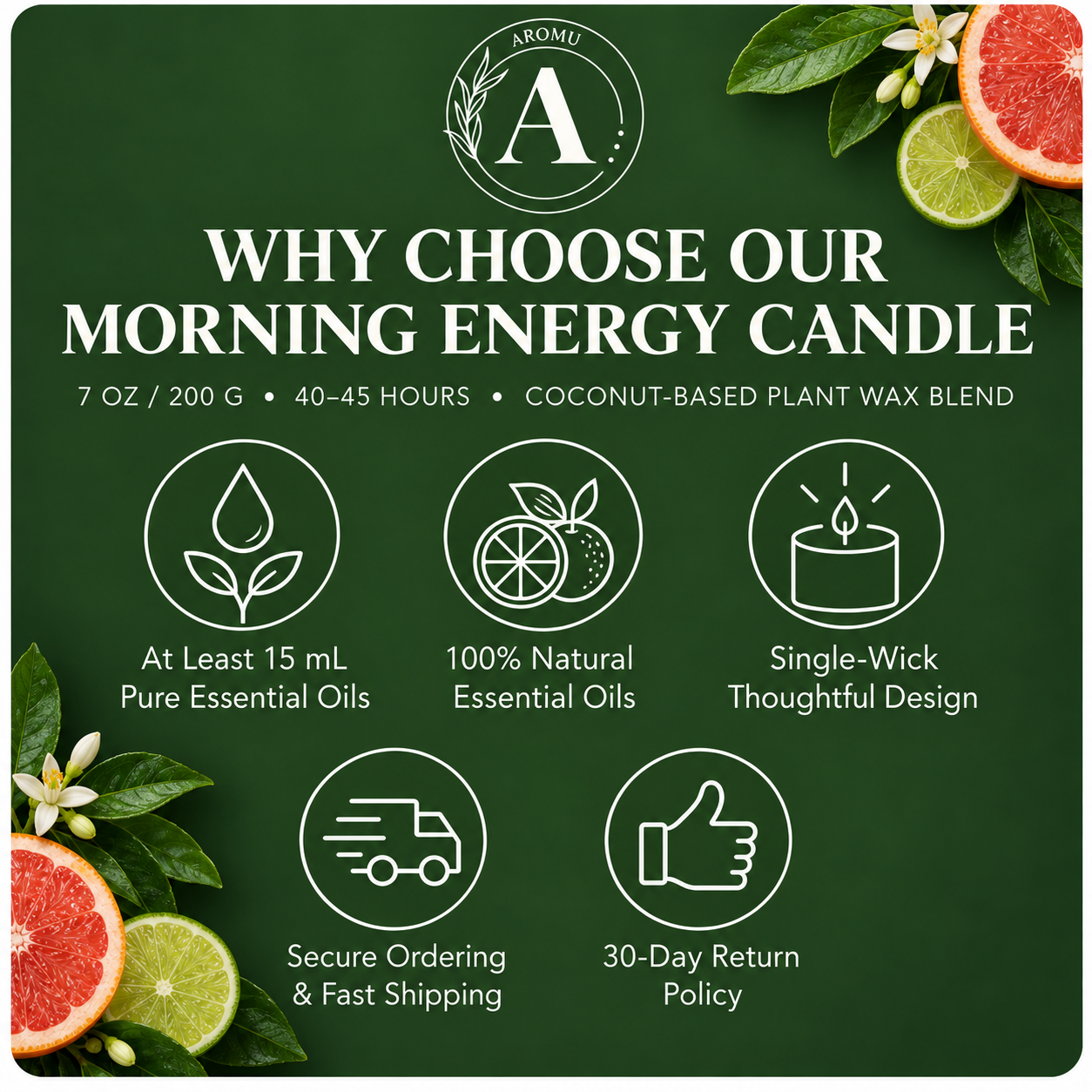 Morning Energy Essential Oil Candle