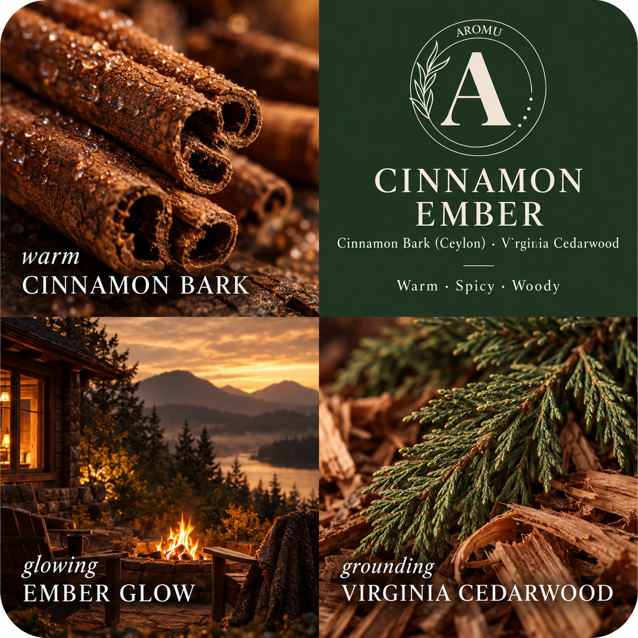 Cinnamon Ember Essential Oil Candle