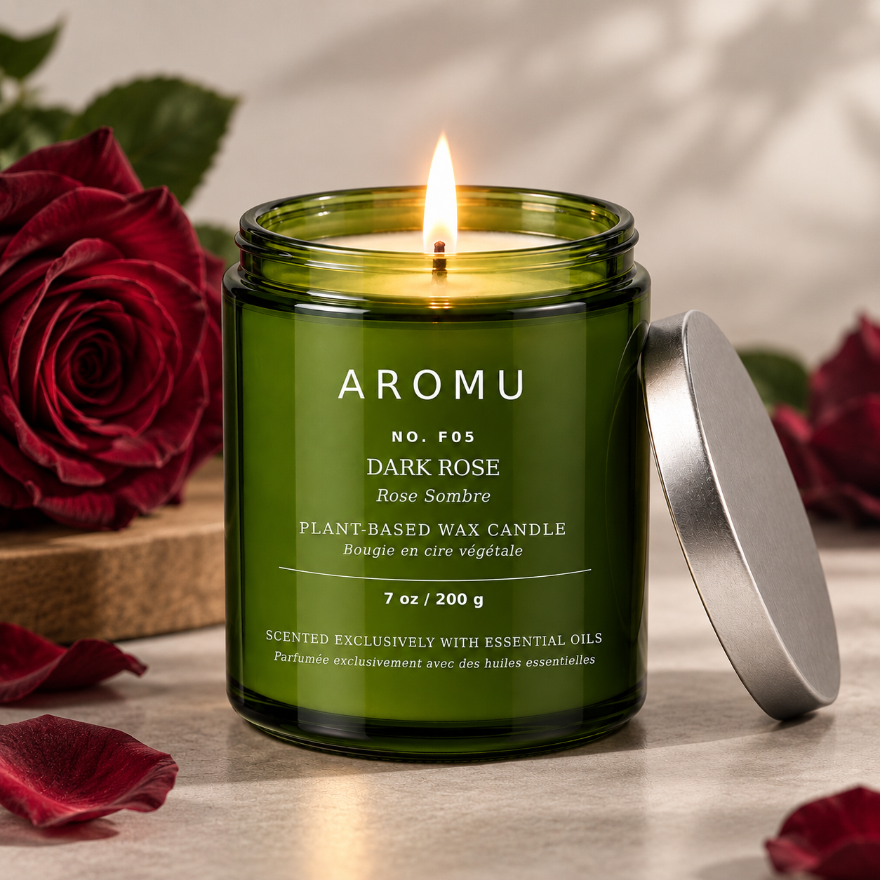 Dark Rose Essential Oil Candle