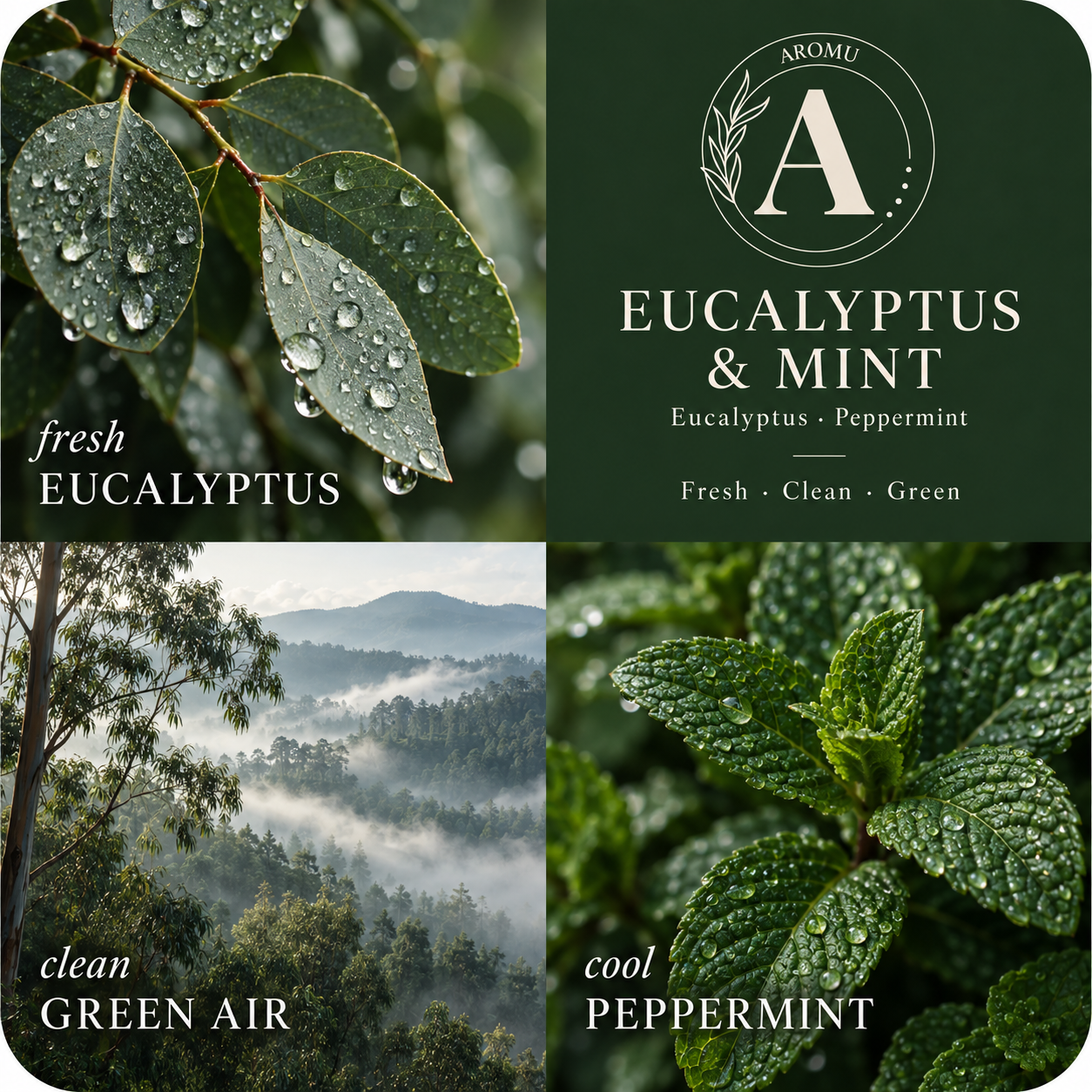 Eucalyptus & Mint Aromatherapy Essential Oil Candle