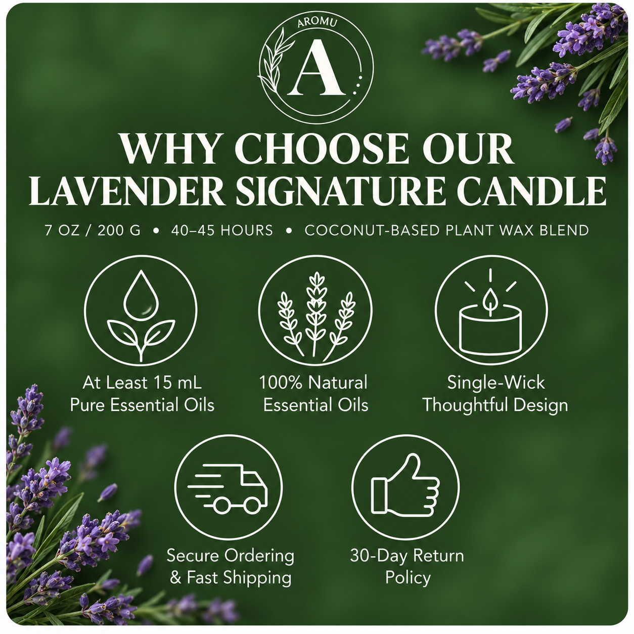 Lavender Signature Essential Oil Candle