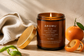 Soft Luxury Citrus essential oil candle burning with bergamot and mandarin