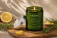 Focus Ritual essential oil candle burning with rosemary and lemon