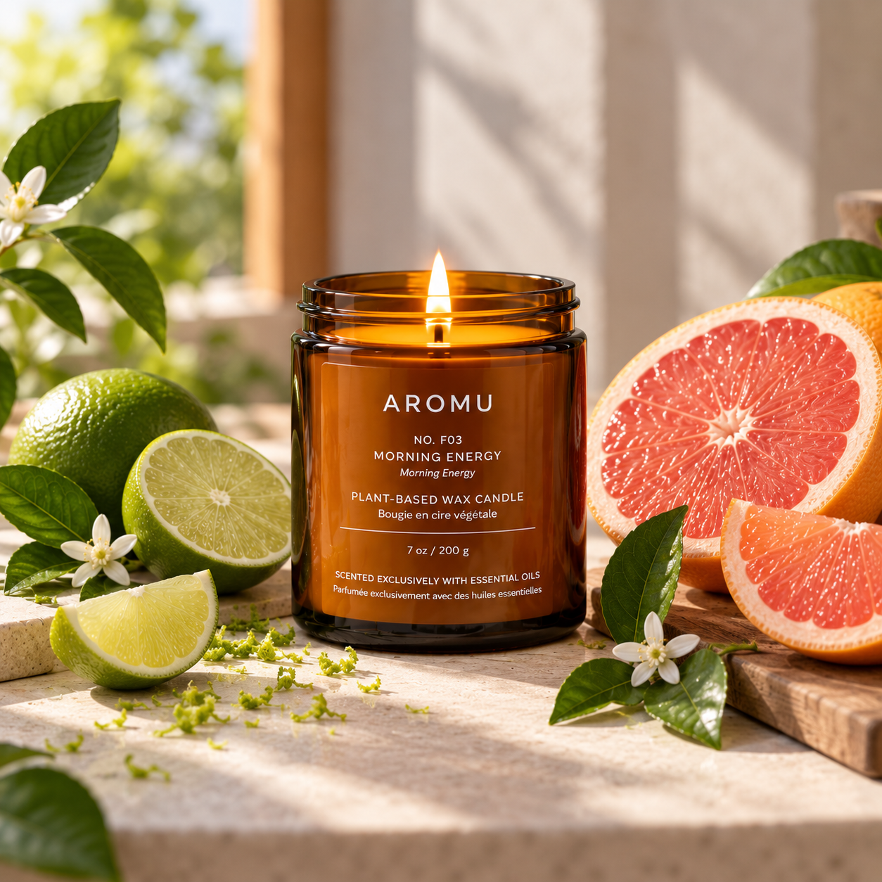 Bougie aux huiles essentielles Morning Energy