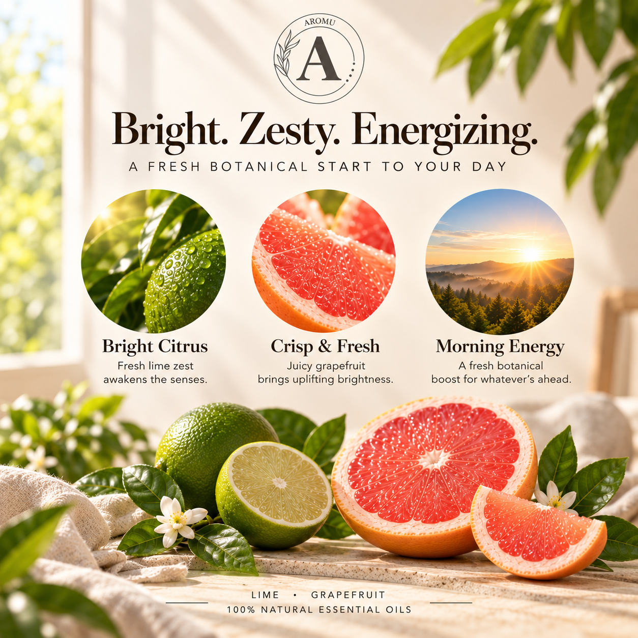 Bougie aux huiles essentielles Morning Energy