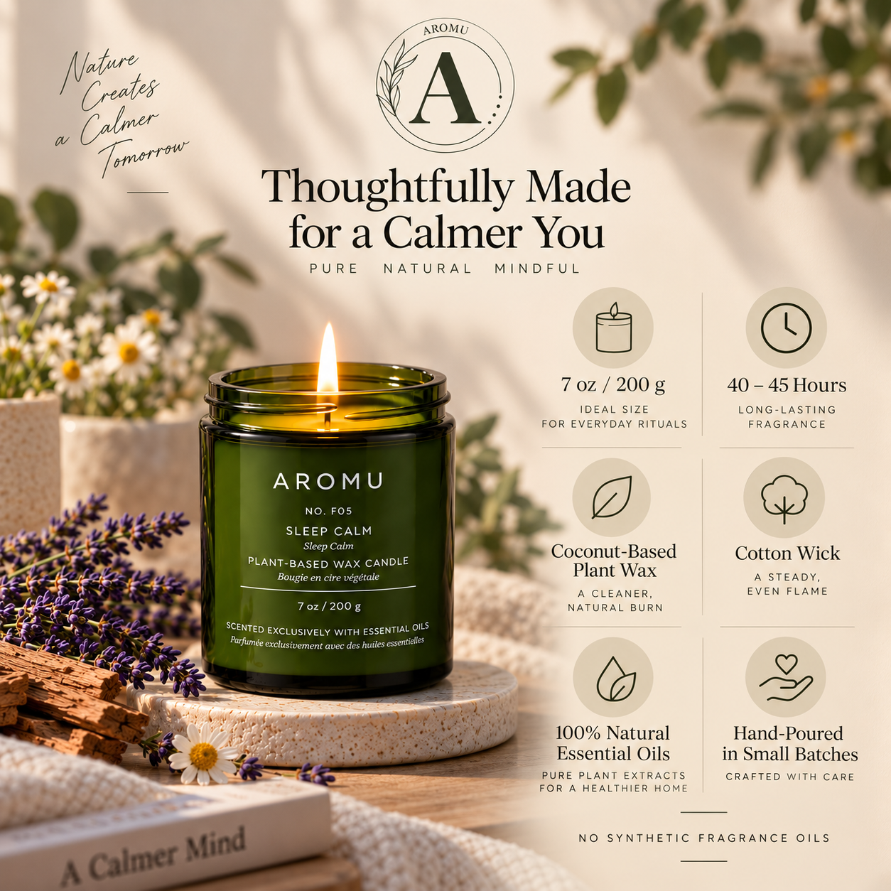 Bougie aux huiles essentielles Sommeil apaisant