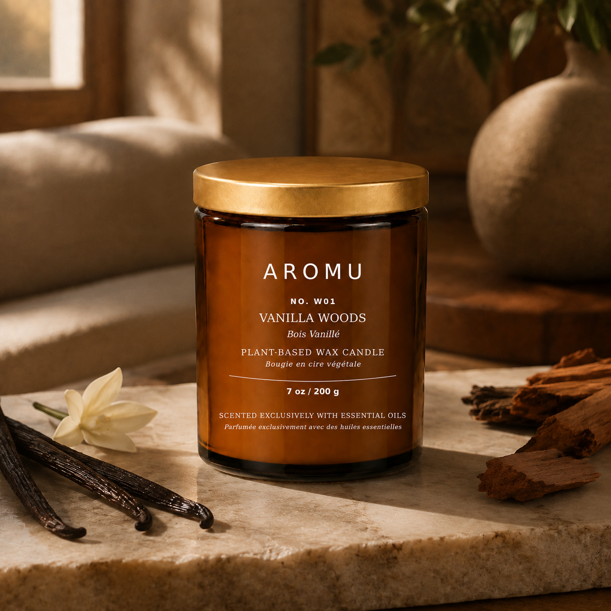 AROMU W01 Vanilla Woods lifestyle scene