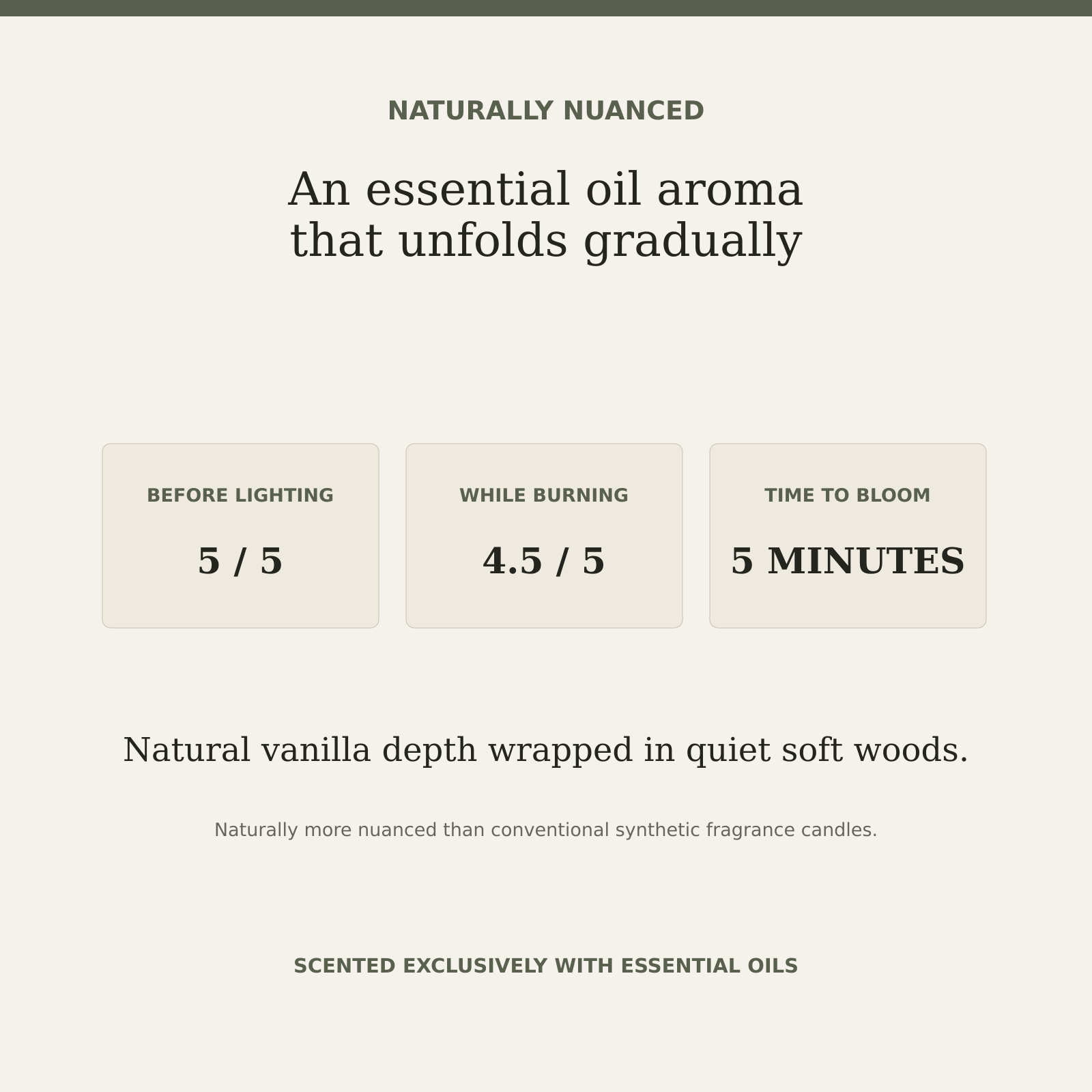 AROMU W01 Vanilla Woods natural aroma information