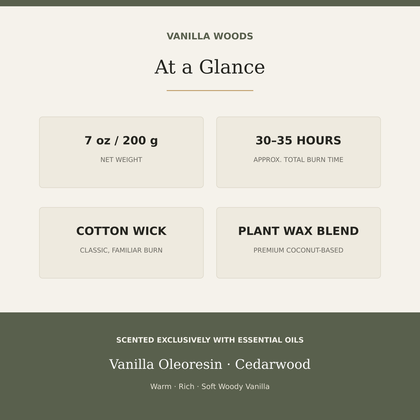 AROMU W01 Vanilla Woods product facts