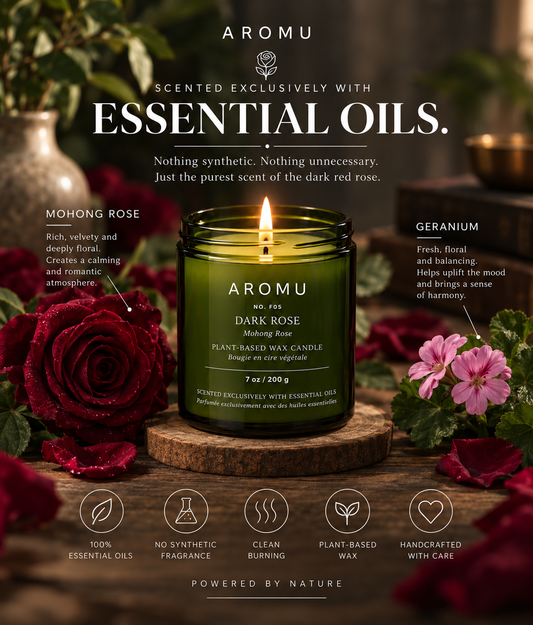 Dark Rose Essential Oil Candle
